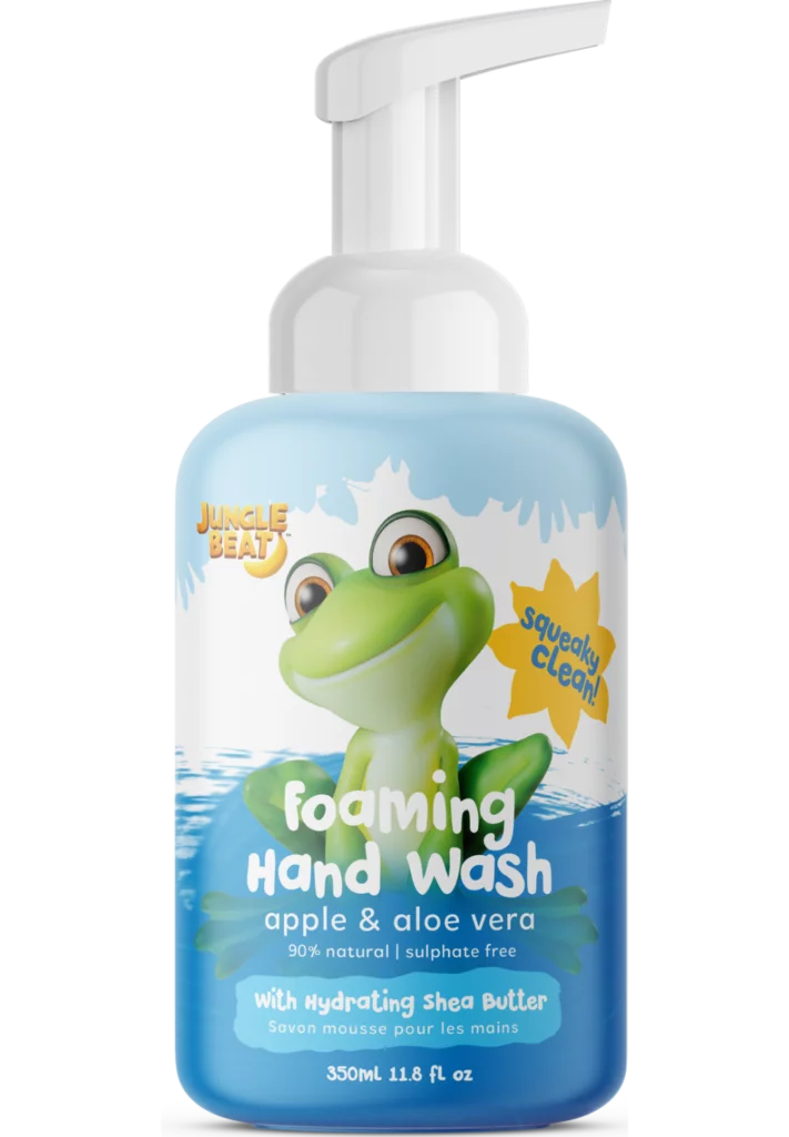 JungleBeat Toddler & Kids Apple and Aloe Foaming Hand Wash, 350ml / 11.8 fl oz