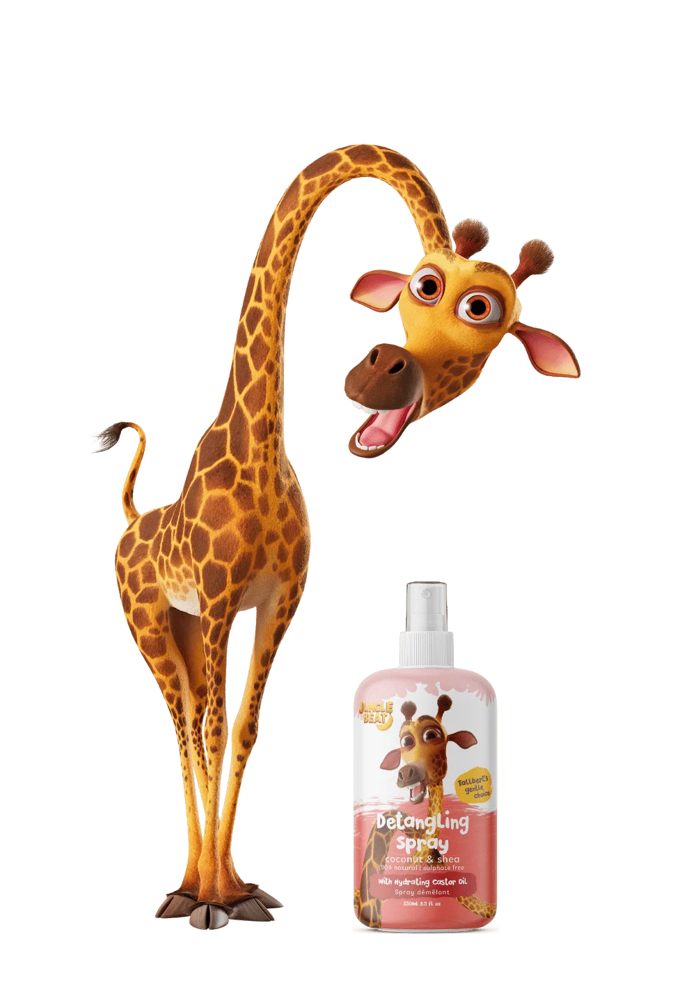 JungleBeat Toddler & Kids Coconut and Shea Detangling Spray, 250ml / 8.5 fl oz