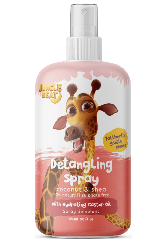 JungleBeat Toddler & Kids Coconut and Shea Detangling Spray, 250ml / 8.5 fl oz