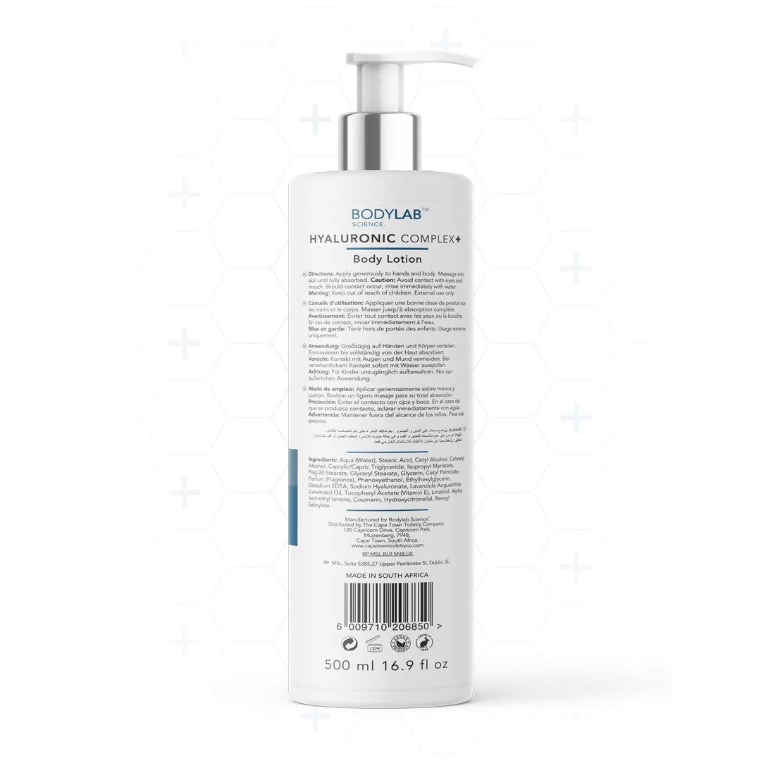 BODYLAB™ SCIENCE Hyaluronic Body Lotion for Hydration, Revitalization & Replenishment, 500ml