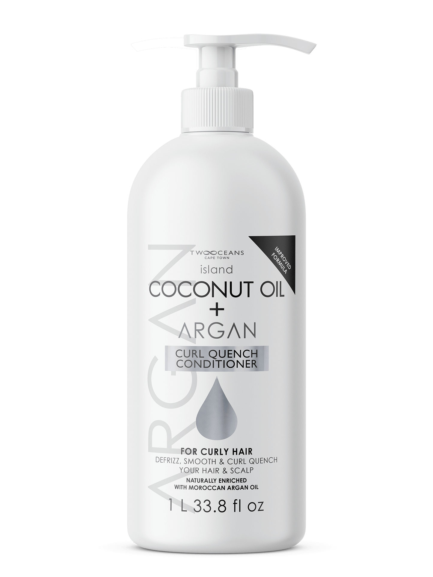 Two Oceans Coconut Oil and Argan Curl Quench Conditioner, 1L / 33.8 fl oz