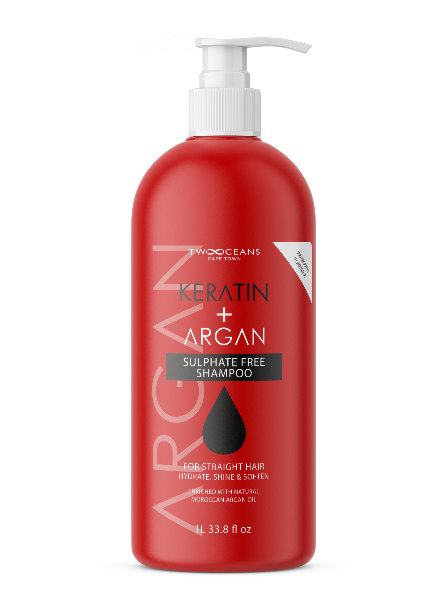Two Oceans Keratin and Argan Hydra Smooth Shampoo, 1L / 33.8 fl oz