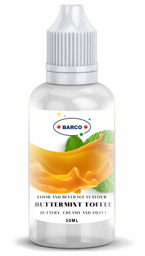 Bottle of Barco Buttermint Toffee Concentrated Flavouring Drops 30ml - Buttery, Creamy and Sweet