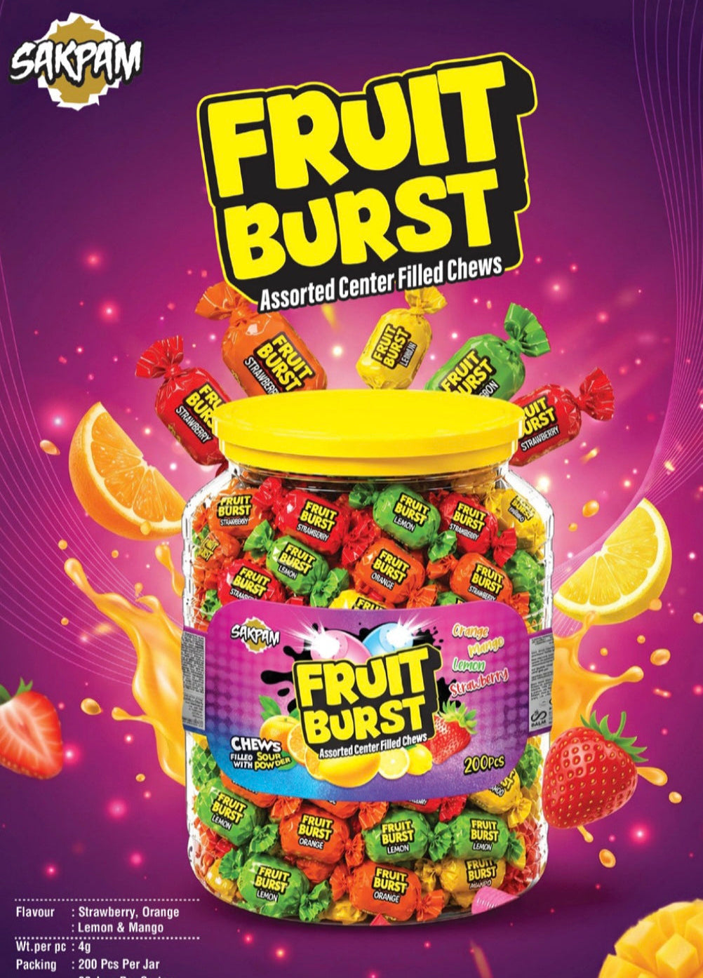 Fruit Burst 200's Tub
