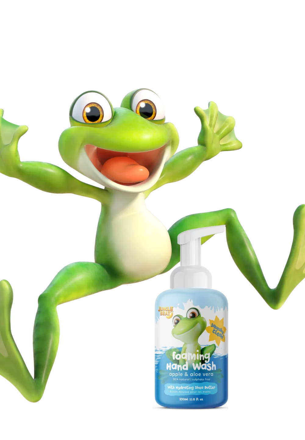 JungleBeat Toddler & Kids Apple and Aloe Foaming Hand Wash, 350ml / 11.8 fl oz