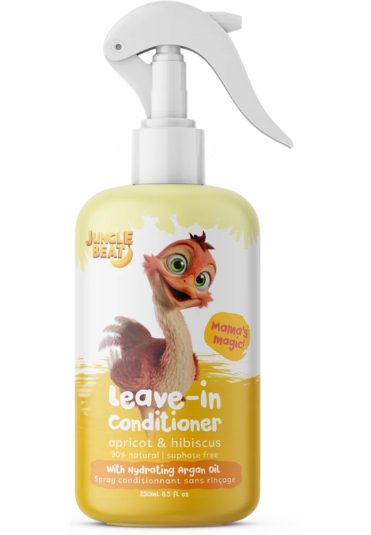 JungleBeat Toddler & Kids Apricot and Hibiscus Leave-in Conditioner, 250ml / 8.5 fl oz