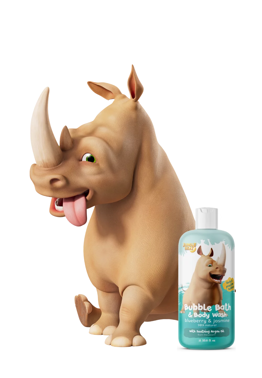 JungleBeat Toddler & Kids Blueberry and Jasmine Bubble Bath & Body Wash, 1L / 33.8 fl oz