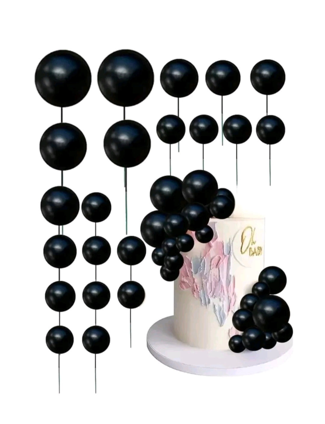 Faux Ball Cake Topper Set - 10pc