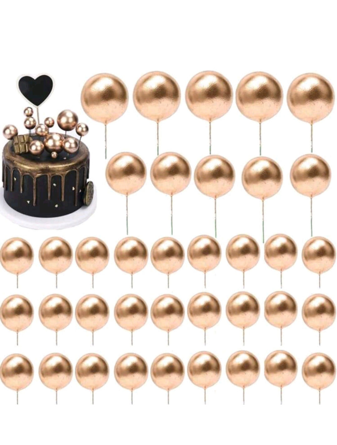 Faux Ball Cake Topper Set - 10pc