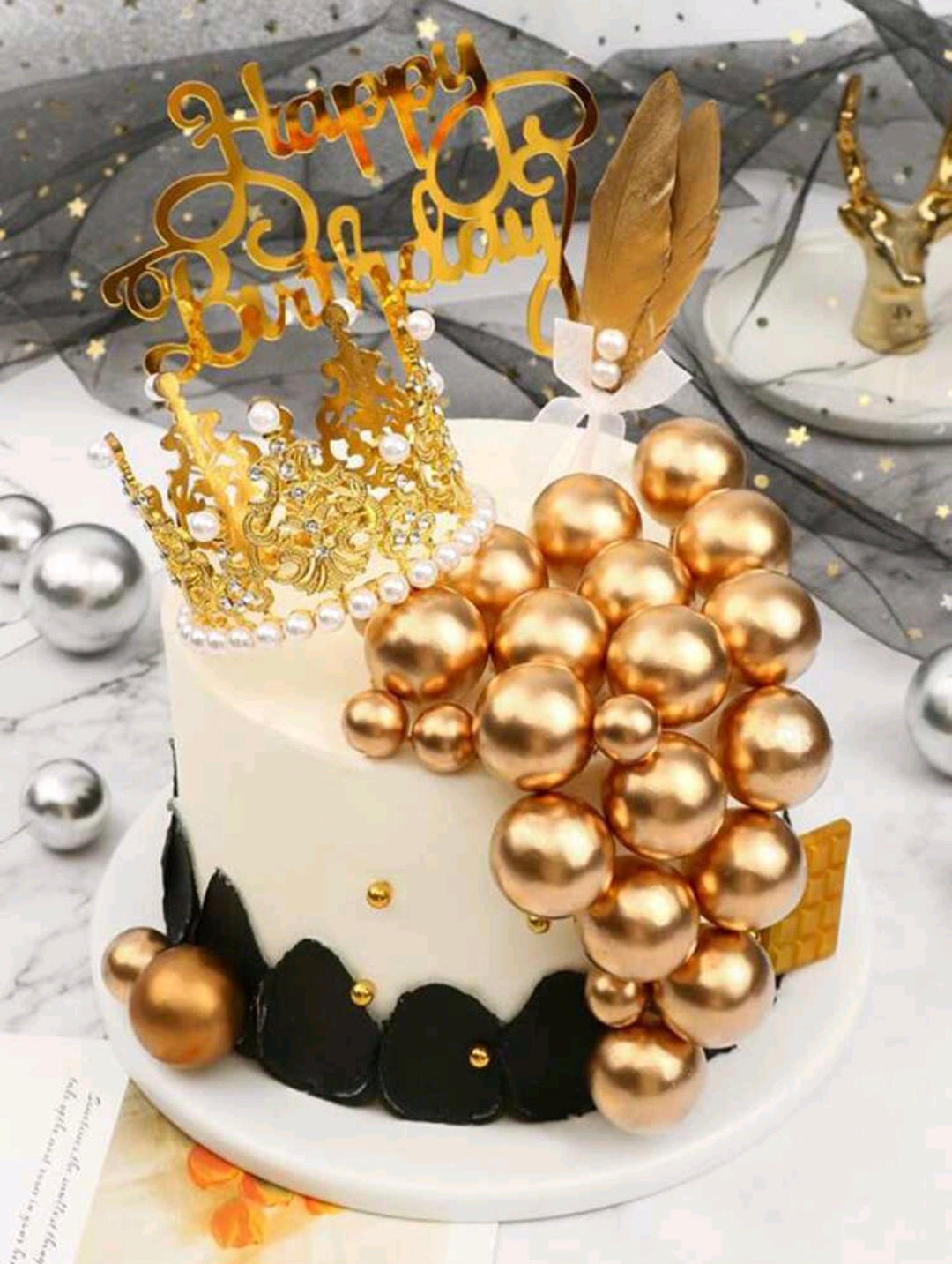 Faux Ball Cake Topper Set - 10pc