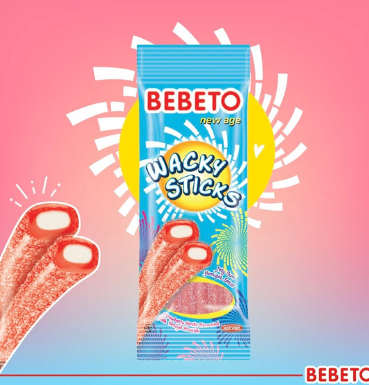 Bebeto Wacky Sticks Strawberry  75G