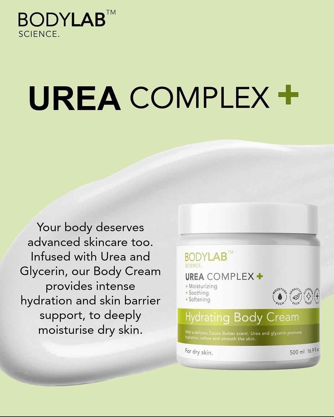 BodyLab Science Urea Complex Body Cream 500ml / 16.9 fl oz