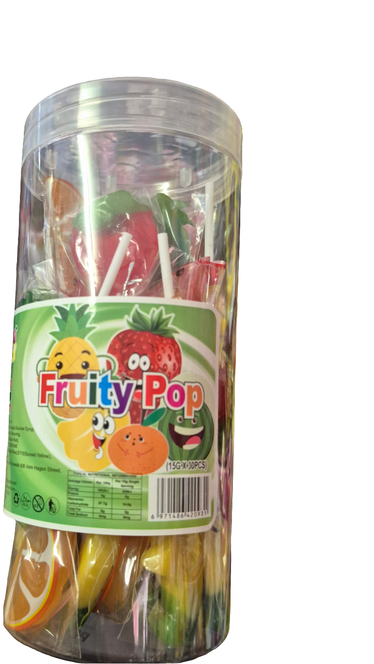 Fruity Pop Lollipop 30pcs Jar