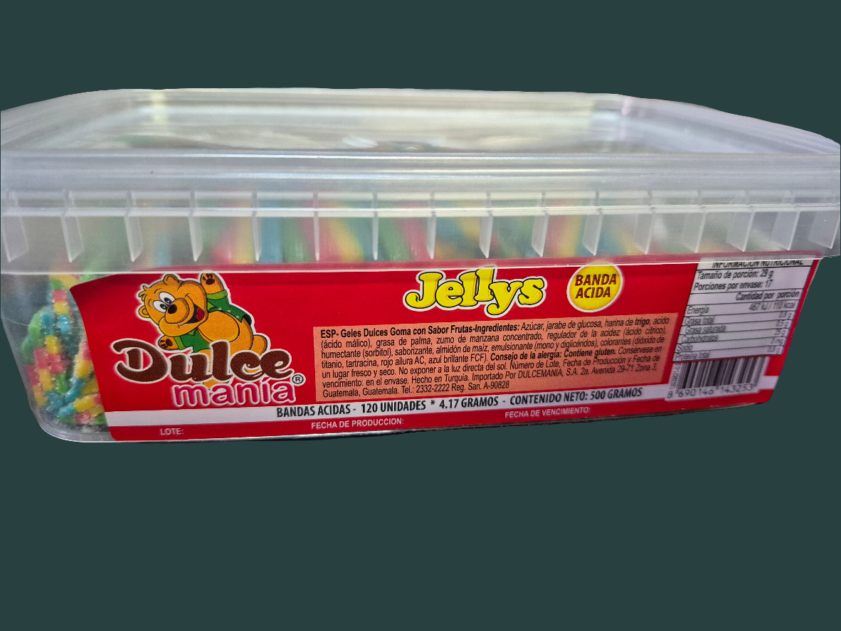 Dulce Mania Tub Rainbow Belts 500G