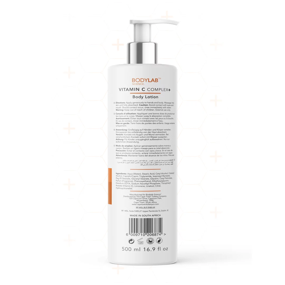 BODYLAB™ SCIENCE Vitamin C Body Lotion for Brightening, Energizing & Purifying, 500ml
