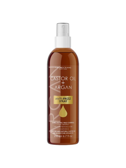 Two Oceans Castor Oil and Argan Anti-Frizz Spray, 200ml / 6.7 fl oz