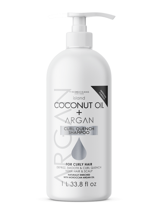 Two Oceans Coconut Oil and Argan Curl Quench Shampoo, 1L / 33.8 fl oz