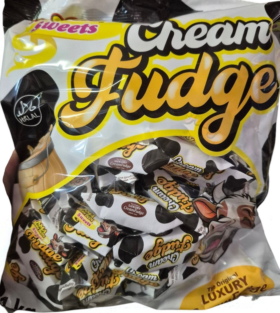 SY DISCOUNT WAREHOUSE I love Fudge 1kg bag containing 100 individually wrapped soft cream fudge candy pieces
