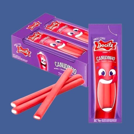 SY DISCOUNT WAREHOUSE Docile Canudinho assorted flavoured cream-filled candy sticks in a box of 12