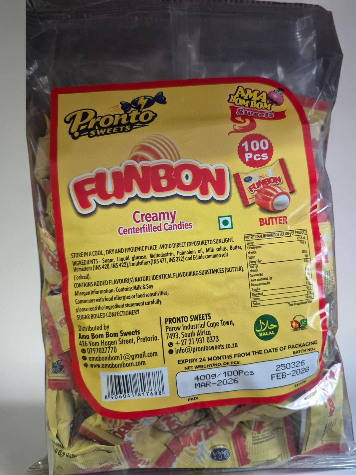 Pronto Creamy Centerfilled Candies 100's