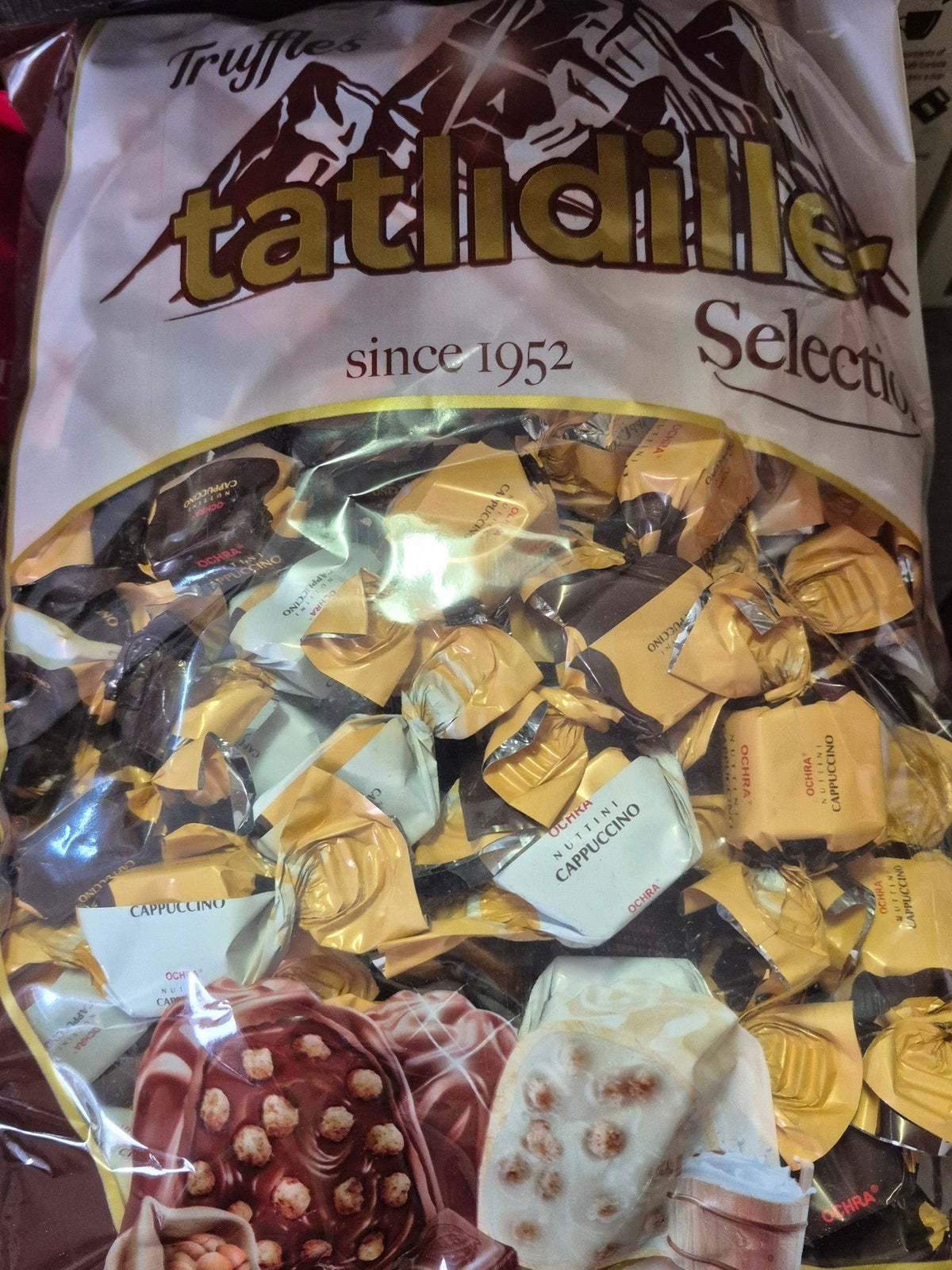 SY DISCOUNT WAREHOUSE Tatlidiller assorted chocolate truffles in gold and brown individual wrappers in a large bag